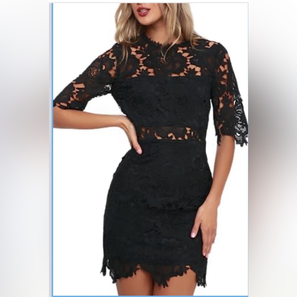 Lulus a fine romance lace sheath dress